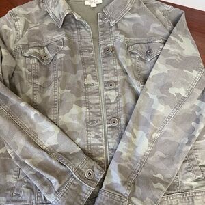 Style & Co. Women's Camouflage Bomber Jacket - Olive Green